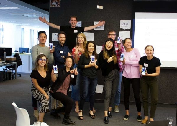 Team Grid Alternative Posing with Phones